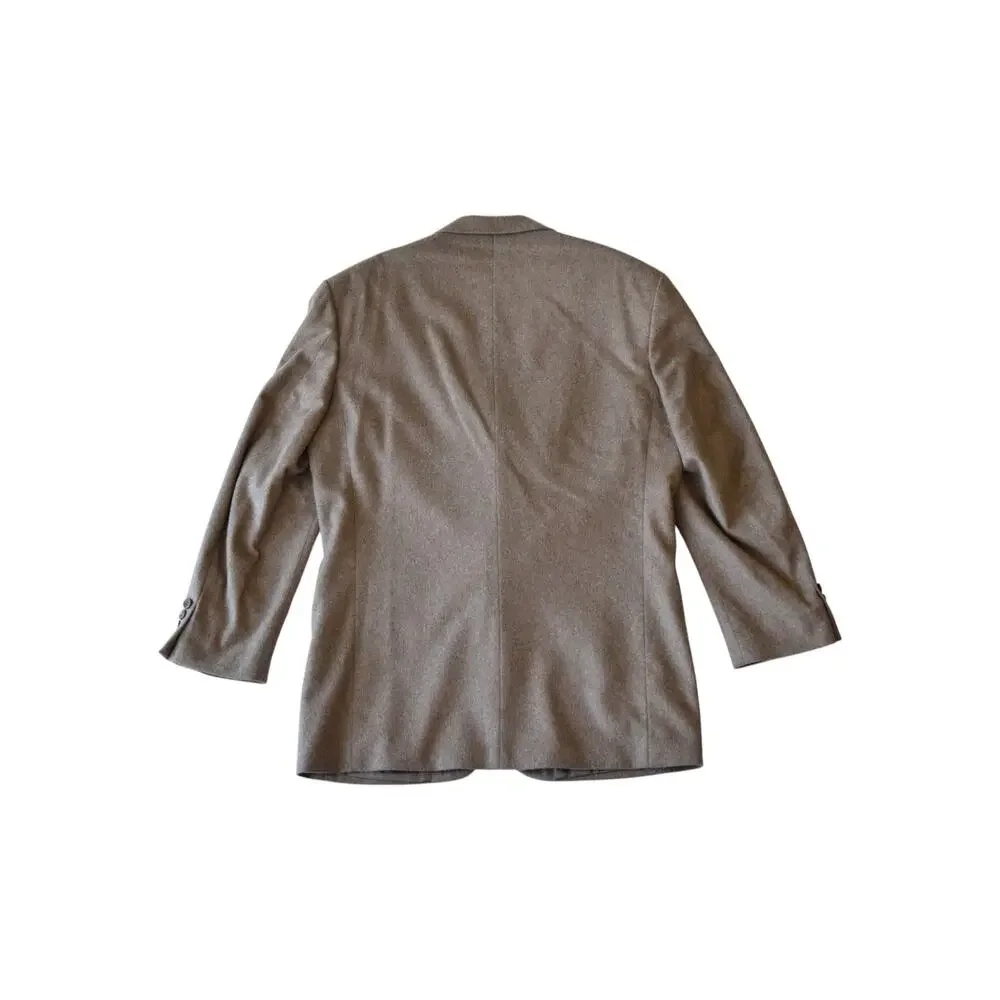 Oscar de la Renta Wool Cashmere Sport Coat Blazer 40R Tan